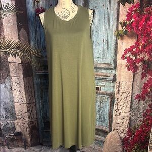 Time and Tru army green Sleeveless A line dress‎ with pockets , size large, GUC